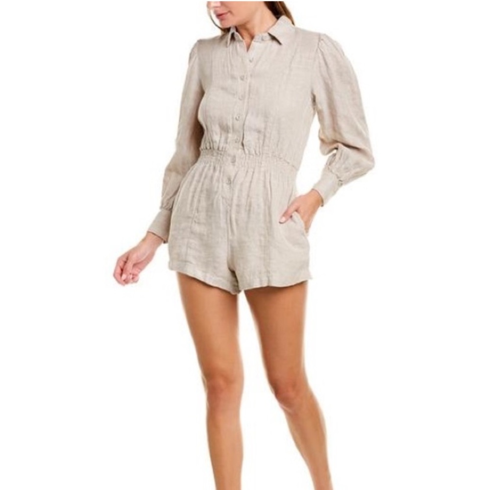 WeWoreWhat Beige Long Sleeve Romper